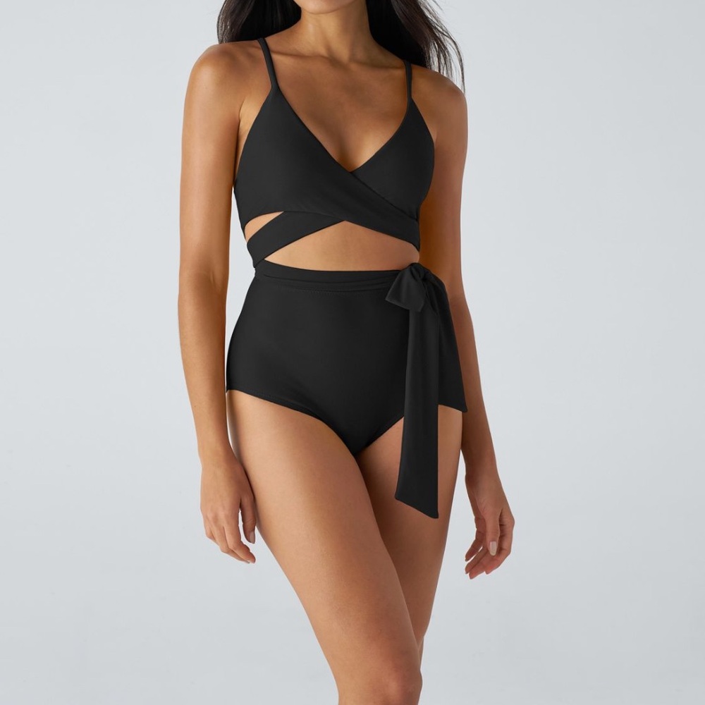 Halara Backless Adjustable Strap Crossover Tie Side One Piece Swimsuit